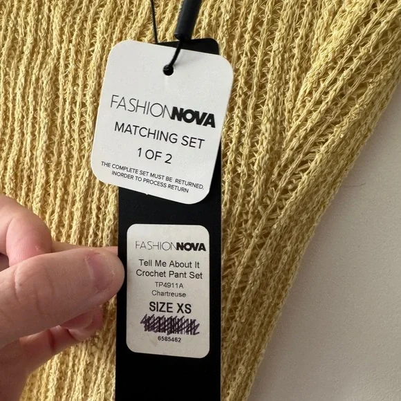 NEW!! Fashion Nova Tell Me About It Chartreuse Fringe Scarf Top - Picture 6 of 6